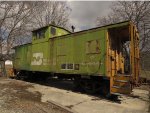 BN caboose on display at the U.S. - CA border.